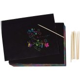 Rainbow Scratch Art Set with Stylus Pens and Doodle Pad