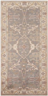 Gray Ivory Wool Hand-Knotted Rug