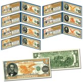 Complete Set of 1882 Series Genuine $2 Gold Certificates on U.S. Bills