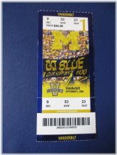 Wolverines vs Commodores 2006 Football Ticket Stub