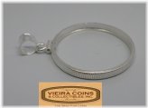 Silver Quarter Coin Frame with Reeded Edge Mount