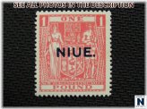 Niue 1932 Pink Overprint Stamp, £1 Value, Mint Condition, VF Quality