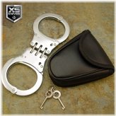 Chrome Hinged Cuffs with Double Lock and Accessories