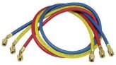 PrecisionFlow HVAC & Refrigeration Gauge Set - 60 Inch, Red, Yellow & Blue