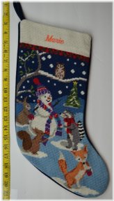 Frosty Friends Monogrammed Christmas Stocking
