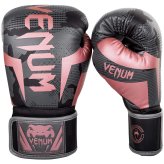 Elite Hook and Loop Boxing Gloves - Black/Pink/Gold by Venum