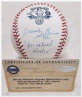 Bernie Williams Retirement Day Logo Autographed Baseball