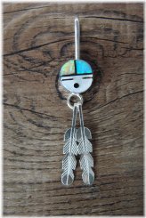 Sunface Feather Pendant by T. Martinez