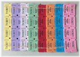 Pot Splitter Raffle Tickets - 500 Double Stub Tickets in 8 Colors