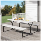 Rustic Picnic Table Set for Outdoor Dining and Relaxing
