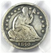 Liberty Seated Half Dime - 1840-O No Drapery PCGS VF Details