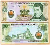 Polymer 20 Lempiras Banknote from Honduras