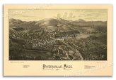 Haydenville Massachusetts Vintage Style City Map