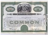 Erie Green Stock Certificate