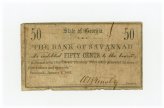 Civil War Era Banknote from The Bank of Savannah, Georgia