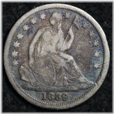 1839 Seated Liberty Silver Half Dime with Fine/VF Toning