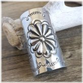 Bear Stamped Silver Ponytail Concho