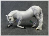 Vincenzo's Bowing Grey Horse Figurine by Brigitte Eberl