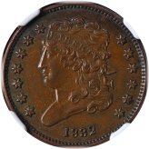 Antique Copper Treasure - 1832 NGC AU Half Cent