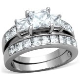 Princess CZ Wedding Ring Set