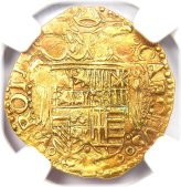Carlo V Naples Gold Scudo D'oro - NGC AU55 Certified