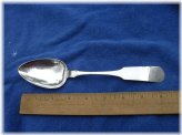 Leaf and Eagle Fiddle Pattern Antique Tablespoon