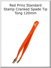 Nickel-Plated Stamp Tong with Cranked Spade Tip by Prinz