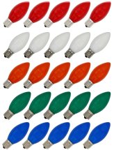 Multicolor Ceramic Christmas Light Bulbs - Pack of 25