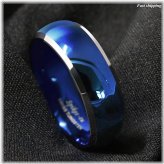 Sapphire Edge Tungsten Ring