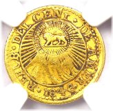Costa Rican Gold Half Escudo Coin from 1849-57 with Countermark