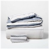 Faded Blue Stripe Duvet & Sham Set by Hearth