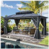 Aluminum Frame Polycarbonate Roof Gazebo for Patio