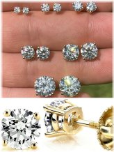 Golden Moissanite Studs