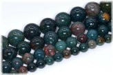 Dark Green Blood Stone Beads