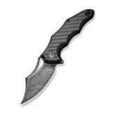 Chiro Carbon Fiber Damascus Pocket Knife