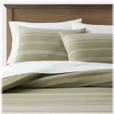 Moss Green/White Cotton Stripe Duvet Set