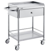 Stainless Steel Mobile Lab Utility Cart with Drawer