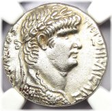 Antioch Silver Tetradrachm - 63 AD - Certified NGC AU