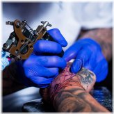 Indigo Electra Blue Nitrile Tattoo Gloves