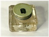 Vintage Jacobus Glass Slide-Top Inkwell