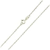 Rhodium Diamond Cut Silver Necklace