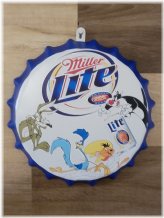 Vintage Miller Lite Bottle Cap Metal Sign