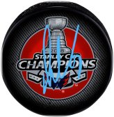 Ovechkin Capitals 2018 SC Champs Signed Logo Puck