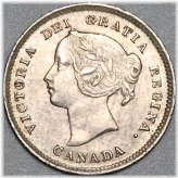 1899 Canada Victoria 5 Cents AU Sterling Silver Coin