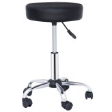 Hydraulic Round Stool with Adjustable Height and Rolling Base