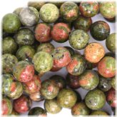 Green Jasper Rounds - Natural Unakite Beads