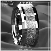 Sterling Silver Inlay Tungsten Carbide Ring