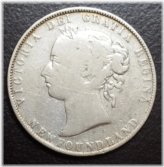 Newfoundland Queen Victoria Silver Half Dollar