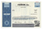 Tracor, Inc. Investment Certificate