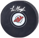 Luke Hughes Autographed Hockey Puck